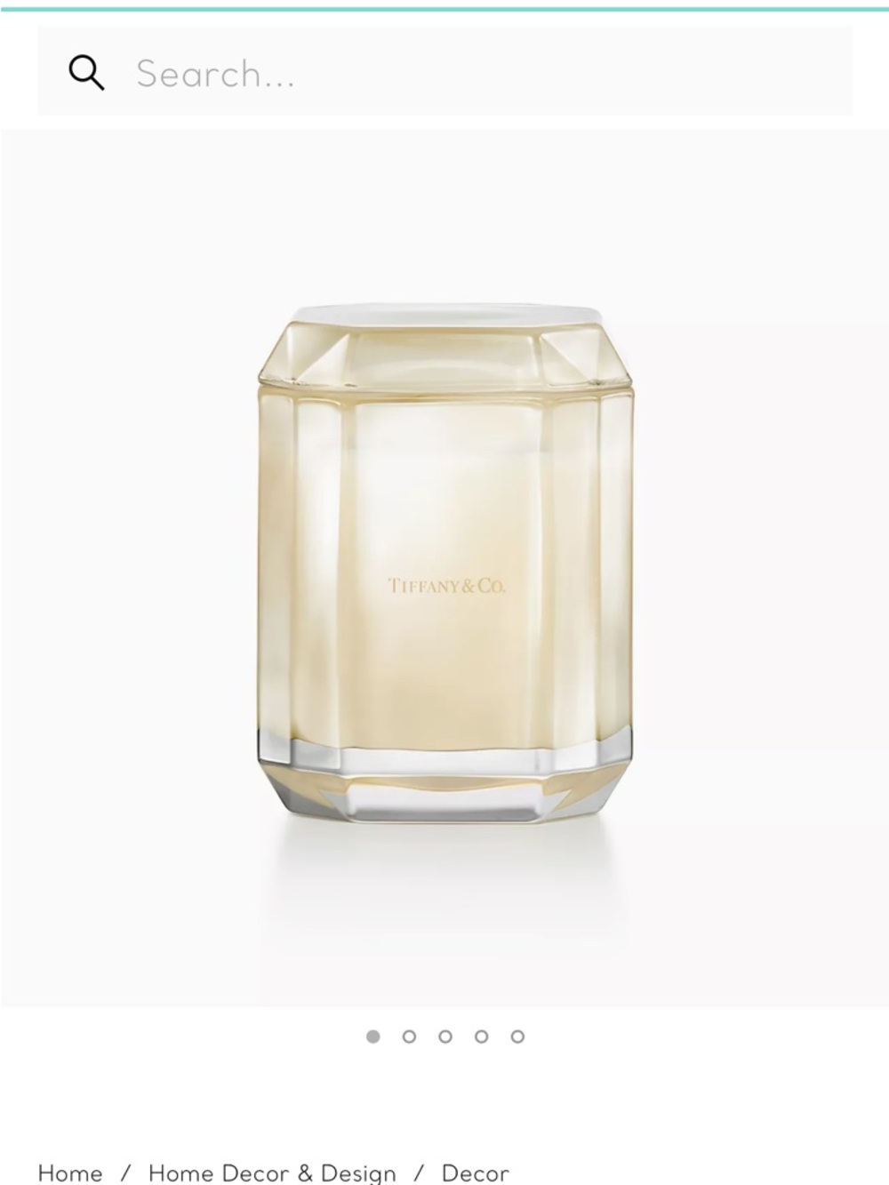 Tiffany & Co. Faceted Glass Candle - All Gold Everything scented
